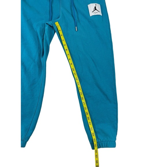 Nike Air Jordan Flight Men Turquoise Tapered Drawstring Sweatpants Sz S - Picture 2 of 5